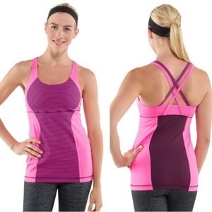 Lululemon🍋Energy Tank Hyper Stripe Raspberry